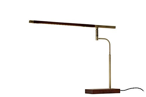 Adesso 3046-15 Barrett LED Desk Lamp, 16.5-28.5 in., 7W, Walnut Finish, 1 Table Lamp
