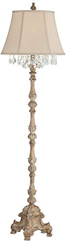 Barnes and Ivy Duval 63 1/2" Tall French Crystal Candlestick Floor Lamp