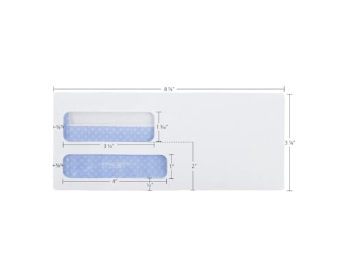 Quality Park #9 Security Envelopes, Double Window, Self Seal, Invoices/QuickBooks Statements, 3-7/8 x 8-7/8 Inches, 24 lb White, 500/Box (QUA24529)