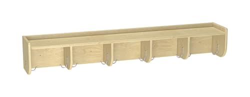 Childcraft Wall Coat Locker with Shelf, Wooden, 47-3/4 x 7-3/4 x 7-3/4 Inches