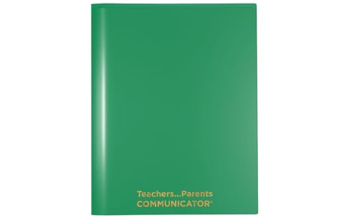 Nicky's Folders® English Communicator, Parent-Teacher Folder, Patented Tear-Resistant Flexible Plastic 2 Inside Pockets, 2 Exterior Sleeves, Letter Size Paper, Single Color(24 Pack) (Metallic Green)