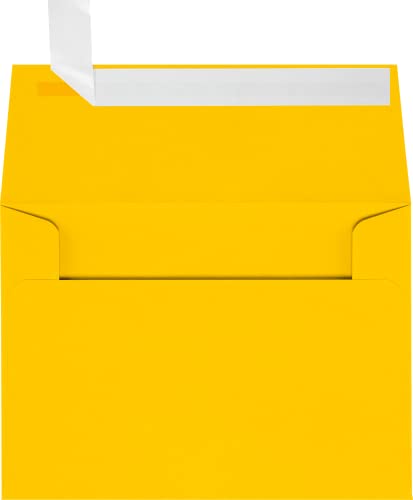 LUXPaper A2 Invitation Envelopes | Peel & Press | 4 3/8" x 5 3/4" | Sunflower Yellow | 80lb. Text | 500 Qty