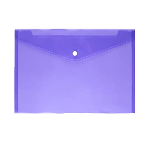 Filing Envelopes 10 PCS A4 Clear Document Bag Paper File Folder Stationery School Office Case PP Student Award Gifts 3 Colors Plastic Folders (Color : Purple)