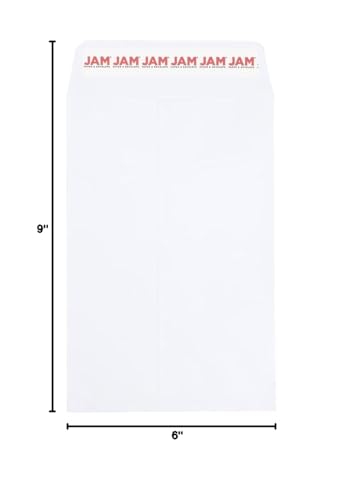 JAM PAPER 6 x 9 Open End Catalog Colored Envelopes with Peel & Seal Closure - White - Bulk 250/Box