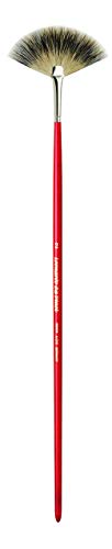 da Vinci Varnish & Priming Series 408 Fan Blender Brush, Pure Badger Hair with Red Lacquered Handle, Size 2