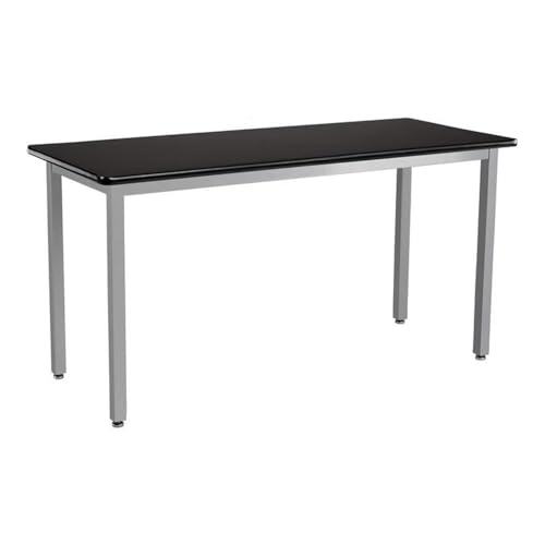 NPS SLT 9 Series 24x60" Metal Science Lab Table with HPL Top in Black