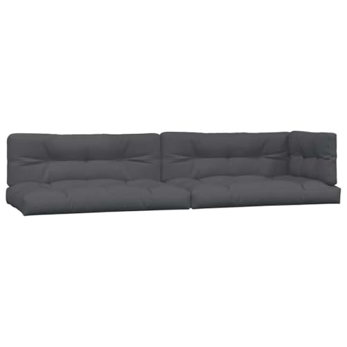 mtlskopl 5-Piece Pallet Cushion Set for Outdoor Furniture, 100% Polyester Large Anthracite Seat and Back Cushions for Garden Patio Sofa and Indoor Living Room, 31.5 x 47.2 Inches