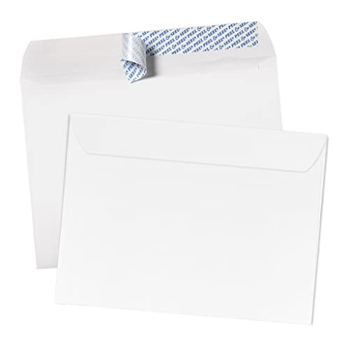LUXPaper 9 x 12 Booklet Envelopes | Peel & Press | White | 28lb. Text | 500 Qty