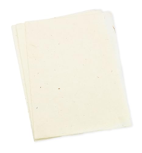 Handmade Lokta Deckle-Edge Printer Paper 8.5x11 (100 Sheets, Natural)