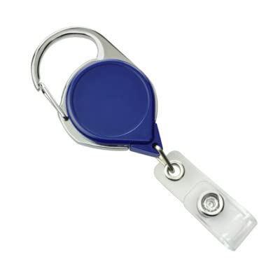 Royal Blue Carabiner Style Badge Reel with Belt Clip | Pack of 100