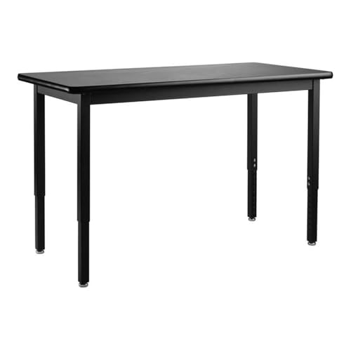 NPS SLT 3 Series 24x72" Metal Science Lab Table with HPL Top in Black