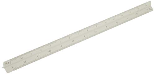 Marby 014-0209 Aluminum Triangular Scale 11.8 inches (30 cm) Architect White