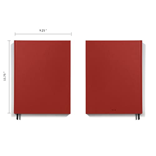 Vela Sciences Advanced S7R-C Expanded ProCover Lab Notebook, 9.25 x 11.75 in (23.5 x 30 cm), 144 Pages, Red Synthetic Leather, Permanent Bound, 70lb Heavyweight Paper (1-Pack, Grid+)
