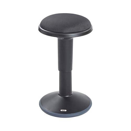 Back2School Express Adjustable Height Wobble Stool, Active Seating Chair with Padded Cushion, Ergonomic Flexible Desk Stool for Teens and Adults, Black