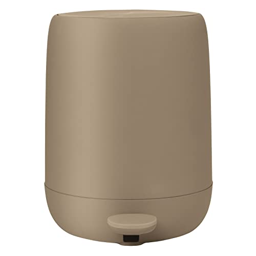 blomus SONO Bathroom Step Trash Can, Tan, 1.2 Gallon