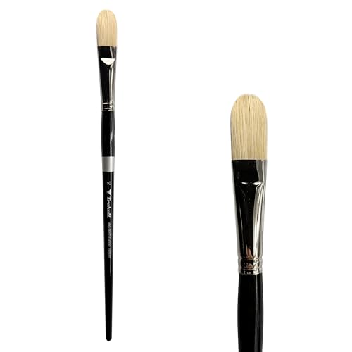 Trekell Hog Bristle Long Handle Artist Brushes for Oil Painting Filbert - 400KF Series / 10