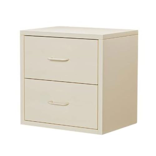 ELEFOCUS Small and able to fit! Easy to Move Two-Drawer tin Filing Cabinet, 35cm Width fits Perfectly in Corners(Size:35cm*26cm*35cm)