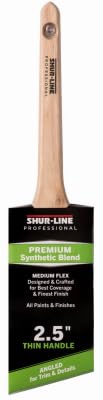 Shur-Line 2.5" Synthetic Blend Professional Angled Paint Brush with Thin Wood Handle - Quantity of (10)