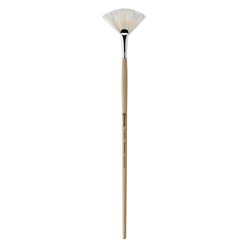 Escoda Clasico Series 5337 Long Handle Artist Oil & Acrylic Brush, 4, Fan