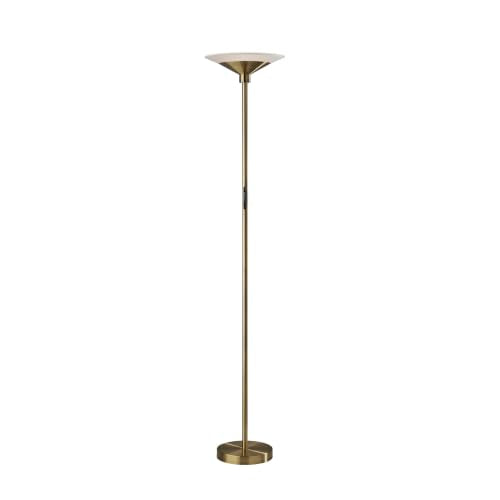 Adesso LED Floor Lamp, Antique Brass, 5 Color Temperatures, 71"