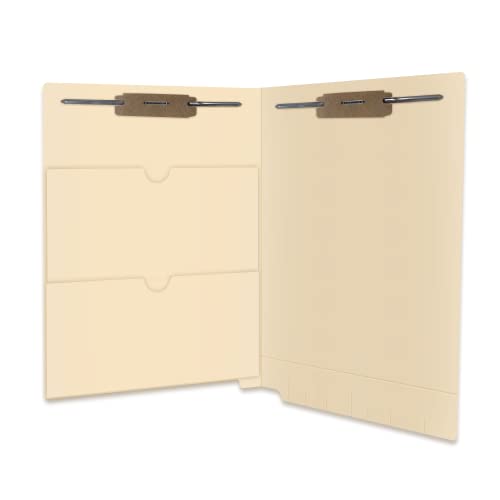 Pocket File Folders, Doctor Stuff, Reinforced End Tab Folder with Double Pocket on Inside, Two Fasteners in Position 1 & 3, 11 pt Manila Stock, Box of 50