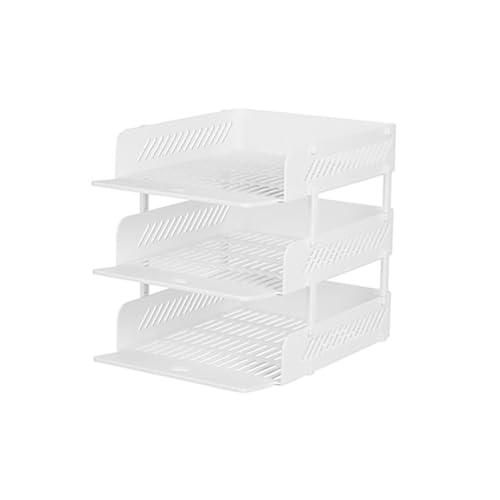 3 Trays Paper Organizer Letter Tray Desk File, Sorter for Office Convenient(White)