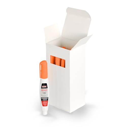 ZAK Squeeze Action Paint Marker – Orange & White, Permanent Waterproof Ink, Metal Tip, Fast-Drying for Wood, Metal, Glass & Stone. (Orange (Pack 12))