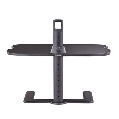 Pemberly Row Height Adjustable Laptop Stand, Black Laminate Platform with Powder-Coated Steel Base, 1.25–15.75 in Adjustable Height, Lightweight Free-Standing Design, Office Desk Accessory