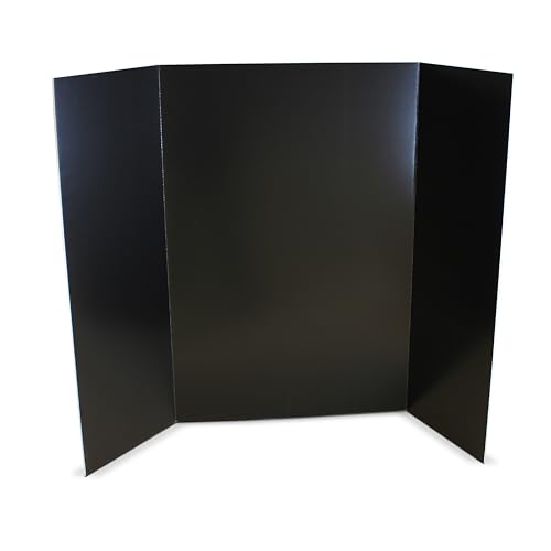 Flipside Products 36” x 48” Foam Project Boards for Presentations, Science Fair, School Projects, Event Displays and Trifold Picture Board - Single-Sided Black 3/16'' Thick - 24 Pack