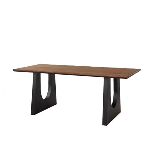 FYorbitH Sit Stand Up Desk Solid Wood Dining Table Walnut Color Living Room Long Desk Conference Office Sub(140 * 70 * 75cm)