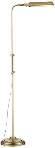 Culver Adjustable Height Aged Brass Pharmacy LED 57" Tall Floor Lamp