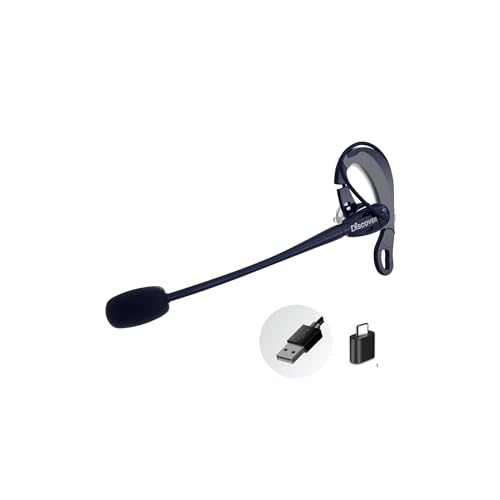 Discover D713U Wired Earpiece Headset with Mic for Computer Calls and Meetings | Compatible with Zoom, Microsoft Teams, Cisco, Avaya, RingCentral | USB-A & USB-C