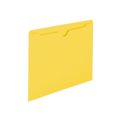 Smead File Jacket, Reinforced Straight-Cut Tab, Flat-No Expansion, Letter Size, Yellow, 100 per Box (75511)