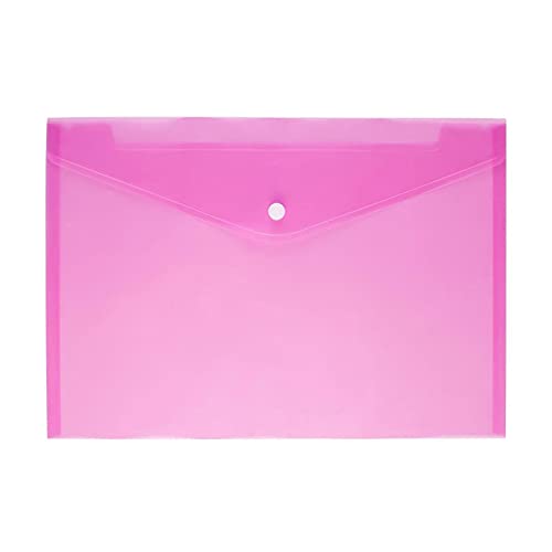 Filing Envelopes A4 Clear Document Bag Paper File Folder Stationery School Office Case 6 Colors Plastic Folders (Color : 3)