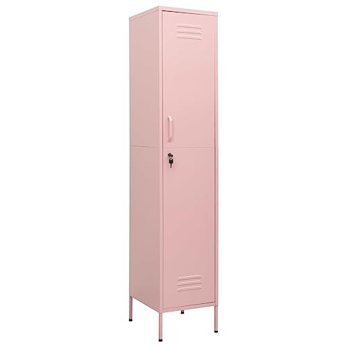 vidaXL Locker Cabinet Pink 13.8"x18.1"x70.9" Steel
