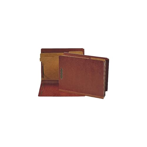 Nature Saver SP17258 End Tab Classificatn Folders, 2 Dividers, LTR, 10/BX, Red