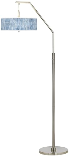 71 1/2" Tall Beachcomb Blue Giclee Shade Arc Floor Lamp
