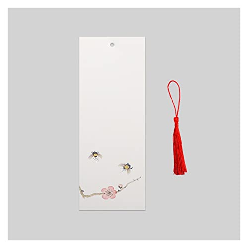 Bookmark 10Pcs Color Thickened Bookmarks with Tassels Water-Grained Paper Can be Handwritten 8 Styles Metal Bookmark (Color : 4) (4)