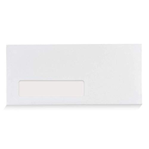 Aimoh #10 Single Left Window Envelopes -Gummed Closure -Size 4-1/8x9-1/2 Inches - 24LB - 1 Case - 5 Packs - 2500 Envelopes(35410-2500)