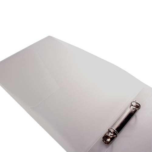 eco-eco A4 95% Recycled Presentation 22mm Spine 2 Ring Landscape Binder Clear, Pack of 6, eco204x6