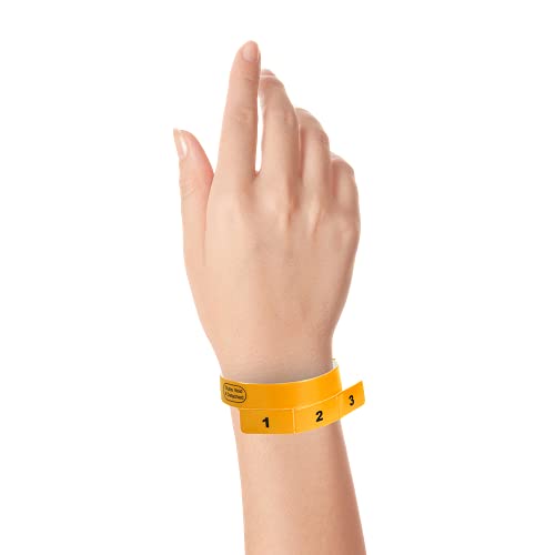 500 WristCo Neon Orange 3 Tab Vinyl Cash Tag Wristbands for Events