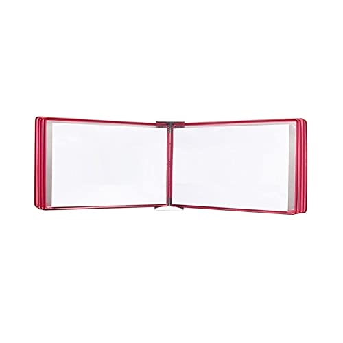 KGDJBGSE Wall Mounted File Holder 20 Pockets A3 Display Folder Hanging Organizer 16.53x11.69 Inch Flip Poster Holder(Red)