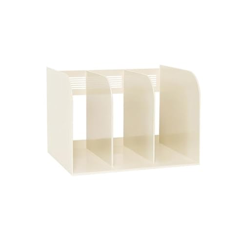 File Rack File Magazine Folder Holder 3 Compartment Documents Organizer Files Cabinet Shelf Letter Trays(White)