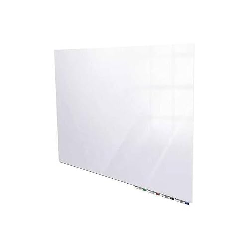Aria 4'H x 6'W Magnetic Low Profile 1/4" Glass Whiteboard - Horizontal White - 4 Rare Earth Magnets, 4 Markers and Eraser
