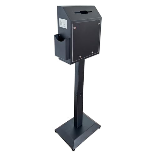 Plugsharge Floor Standing Metal Suggestion Box with Lock & Display Holder