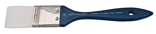 Grumbacher Academy Watercolor Wash Brush, White Nylon Bristles, 1-1/2" Size (778.15)