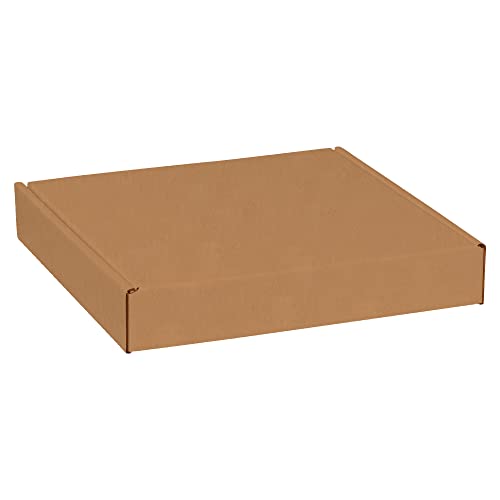 BOX USA Deluxe Literature Cardboard Mailers, 16 x 16 x 2 3/4 Inches, Corrugated Die-Cut Shipping Boxes, Large Brown Kraft Mailing Boxes (Pack of 50)