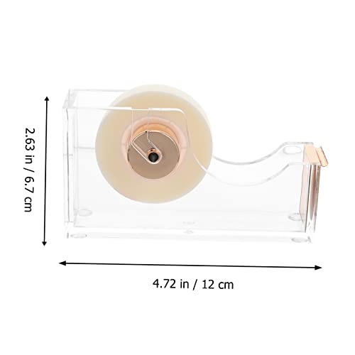1 Tape seat Nail Remover Shipping Tape Dispenser Clear Tape Holder Paper Tape Dispenser Desk Accessories Staple Puller and Tape Dispenser Stationary Adhesive Tape Alloy Office (Golden 6.7X12CM)