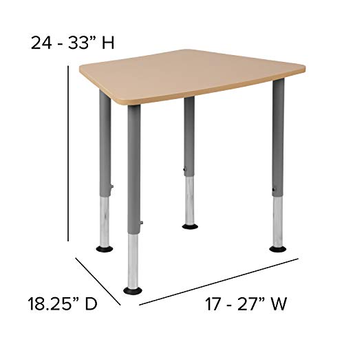 EMMA + OLIVER Natural Adjustable Height Activity Table