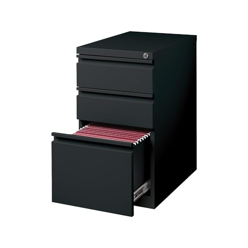 Staples 3-Drawer Vertical File Cabinet, Letter Size, Lockable, Black